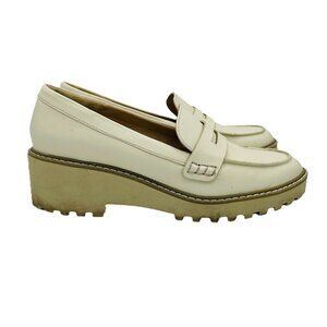 Dolce Vita Shoes Womens Size 9.5 Beige Y2K Loafers Chunky Platform Slip On Heels